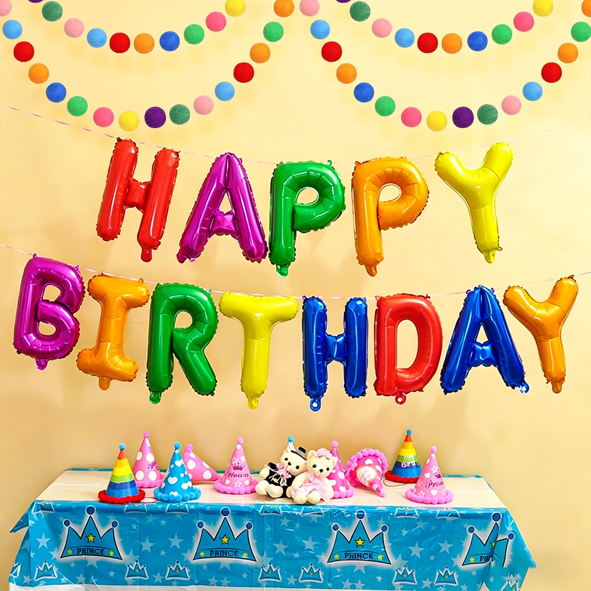1 Stück Buntes 3D-Geburtstagsbanner-Set, Partydekoration und Foto-Requisiten, Geburtstagsfeier-Dekorationen – Detail 5