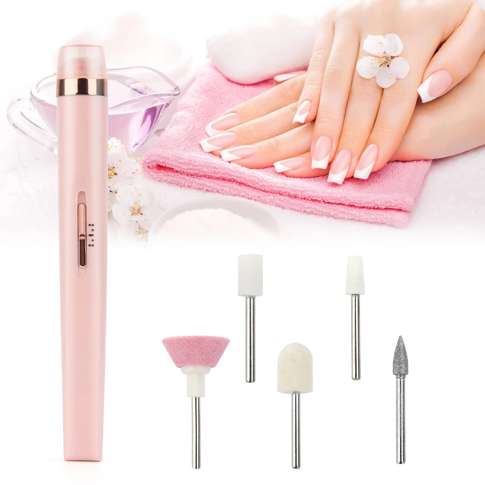 

Electric Nail Set Manicure Set 5 In 1 Manicure Machine Nail Drill File Grinder Grooming Kit Nail Buffer Polisher Remover Drill