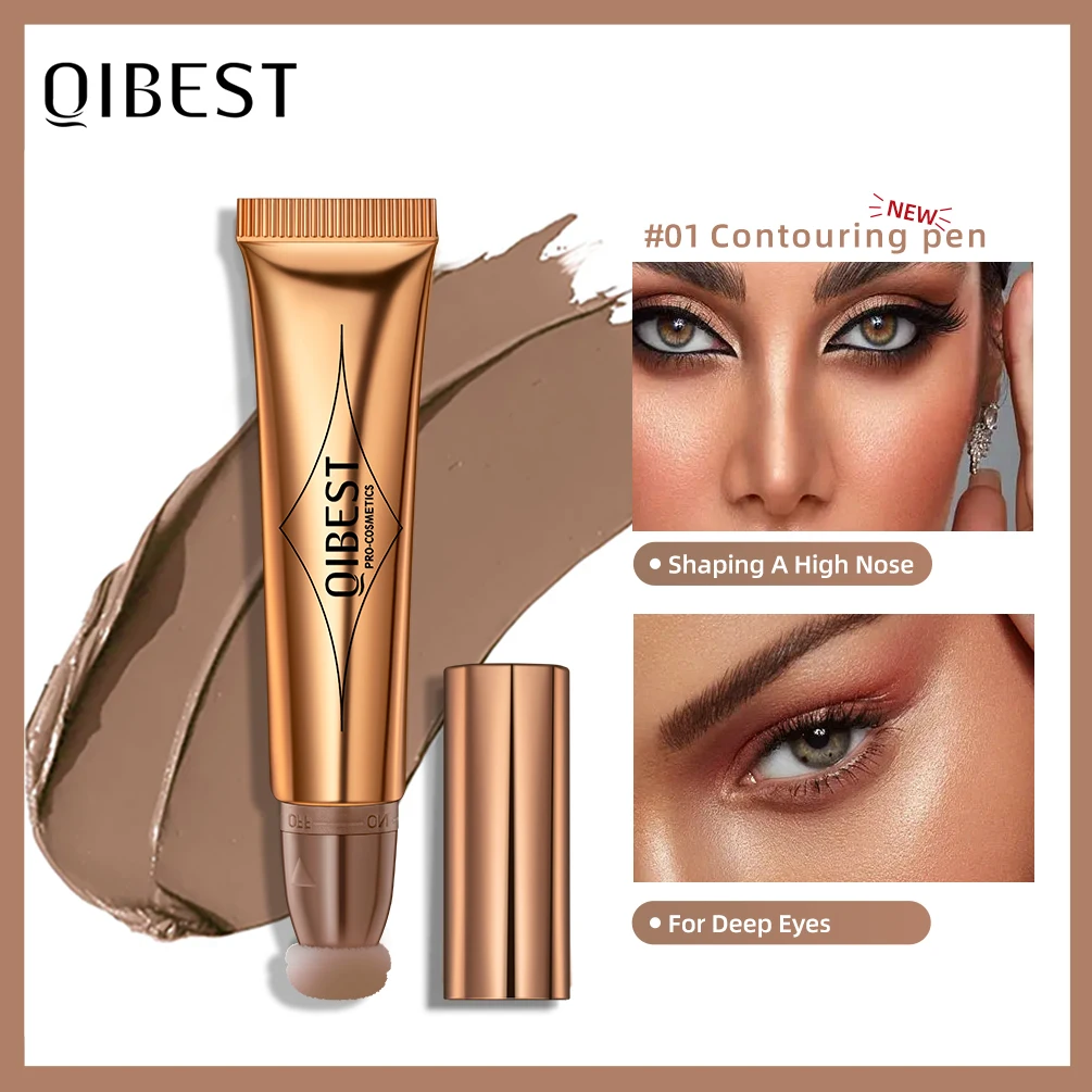 QIBEST-colorete líquido de melocotón rosa, colorete de terciopelo mate, palo de pigmento facial, crema Natural duradera, tinte de mejillas,