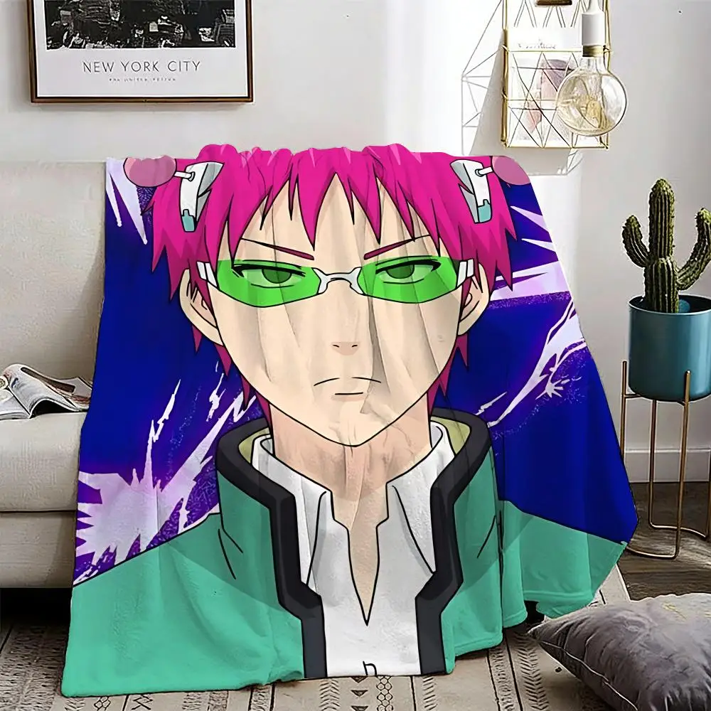 

The Disastrous Life of Saiki K Anime Throw Lightweight 240g Flannel Blanket Soft Skin-friendly for Summer Cooling