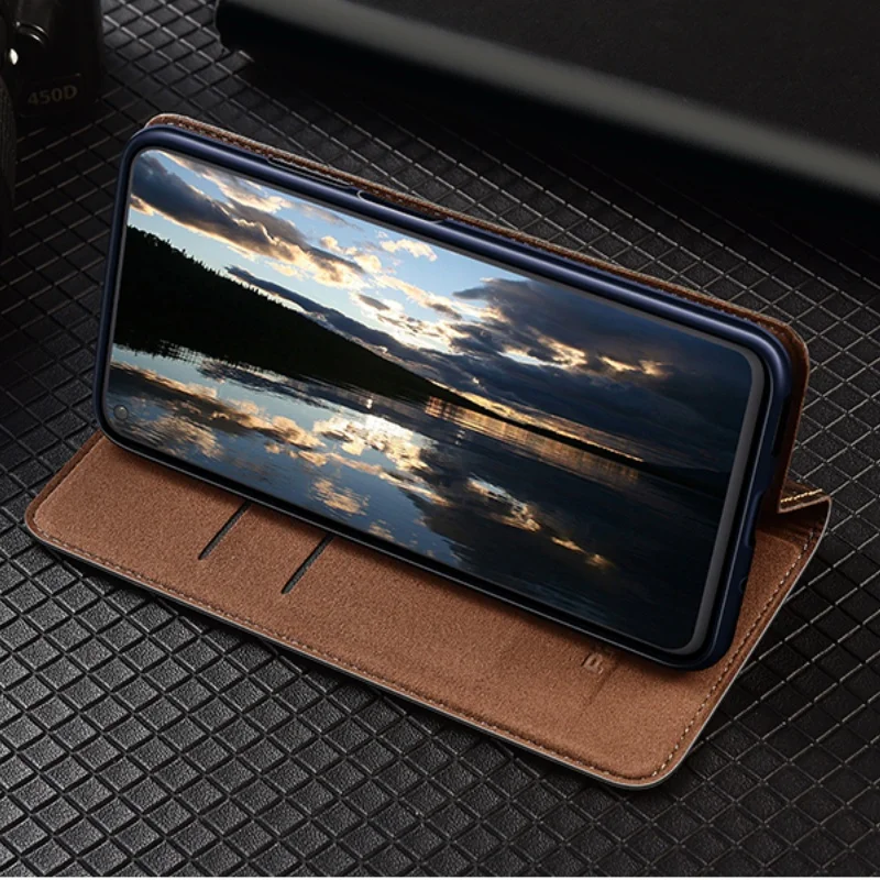 Untuk Xiaomi 5 5S 5X 6 6X 8 9 10 10S 10T 11 11T SE Pro Ultra Civi Lite RetroLizard Pola Kulit Asli Flip Phone Case Kulit Sapi