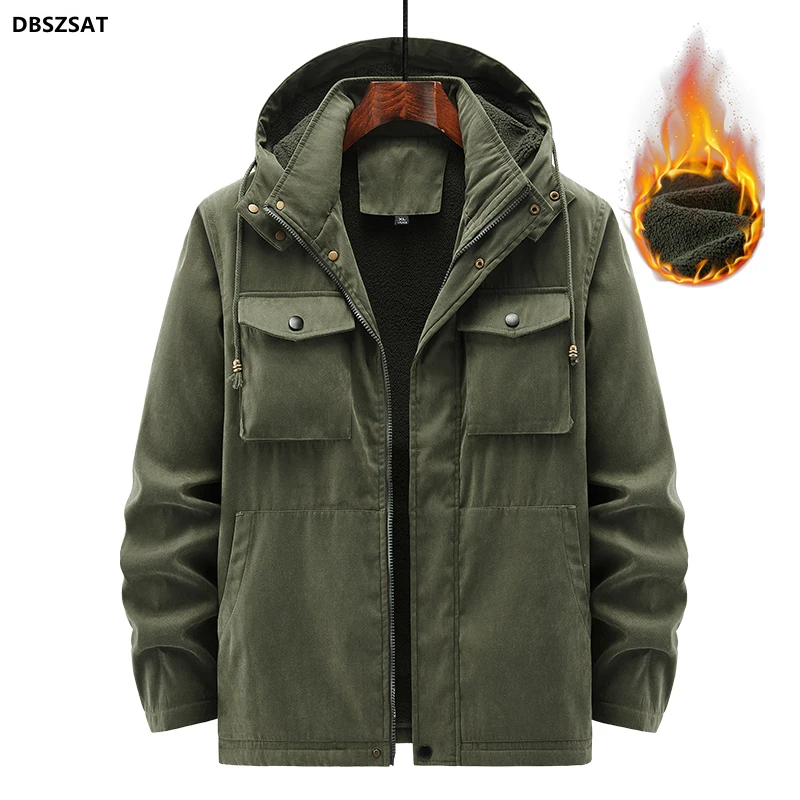 2023 Brand Winter Jacket Men Warm Thicken Fleece Fashion Casual Coat Large Size Clothing M-5XL Windbreaker Men's Jackets