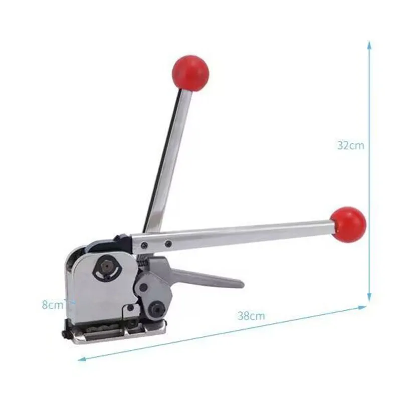 Strumento di imballaggio manuale per cintura in acciaio GD35 Macchina imballatrice per cintura in acciaio con strumento combinato manuale senza fibbia
