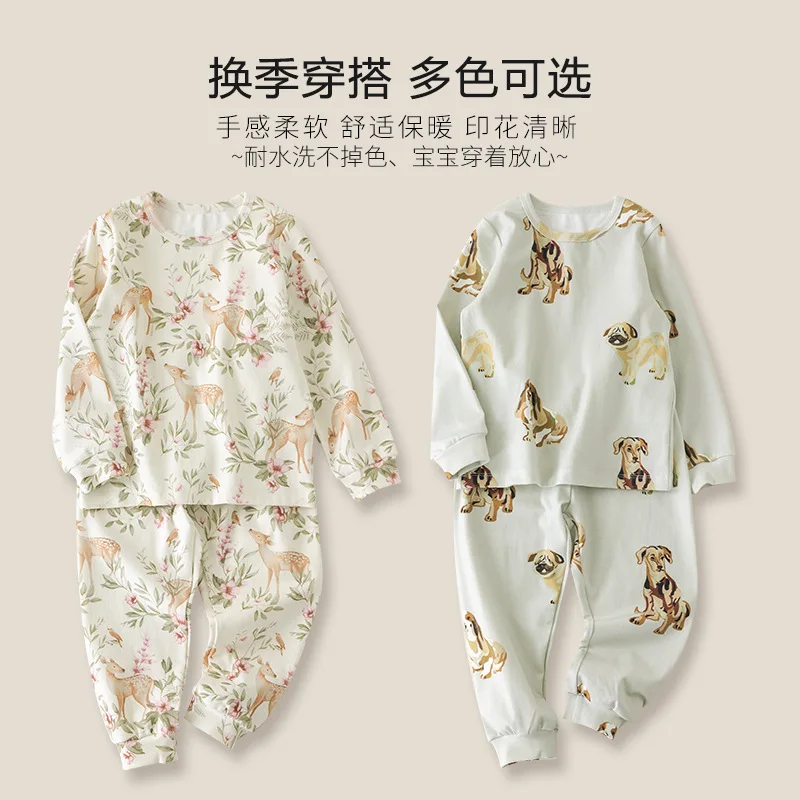 

Jenny&Dave Baby clothes autumn split two-piece children's autumn set pure cotton baby cute printed pajamas autumn clothes for ch