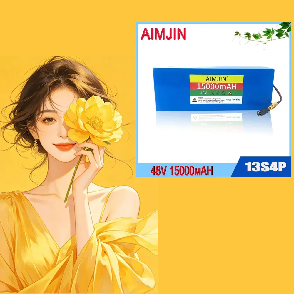 18650 13S4P for Various Electronic Devices and Transportation Equipment+charger Lithium Battery 48V 15AH 500W Battery
