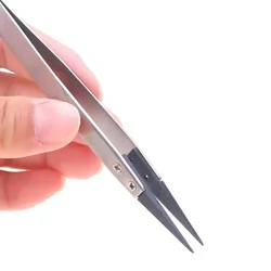 1PC For Watch Hands Installation Work Straight Elbow ESD-259 ESD-259A ESD-7A Handle Stainless Antistatic Plastic Tweezers