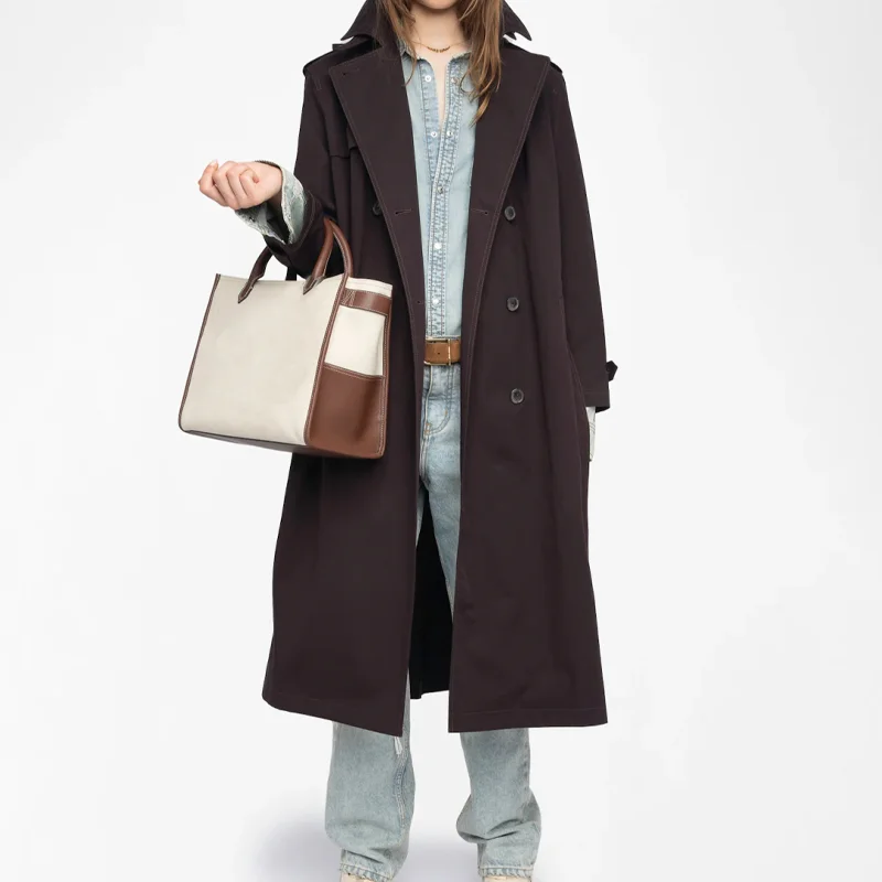 

Женский бордовый плащ с лацканами и эполетами, длинная куртка с регулируемым поясом, топ большого размера, женский плащ, куртка с карманами на пуговицах