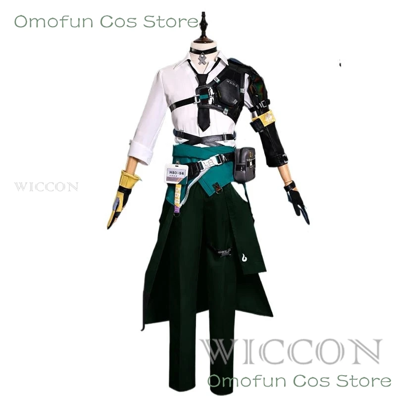 Harumasa Cosplay Kostüm Perücke Zenless Zone Zero Game Uniform Stirnband Choker Requisiten Abschnitt 6 Halloween Party für Frauen Männer