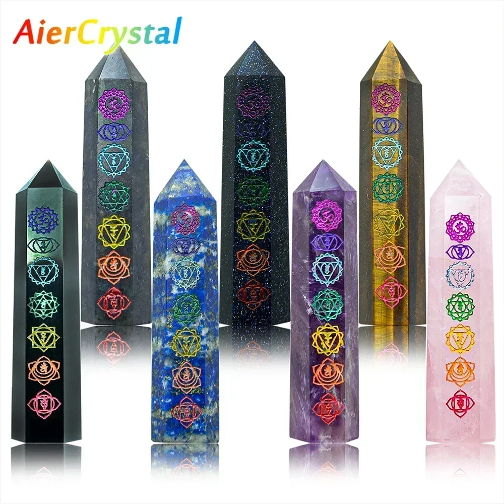 7-8cm Natural Stone Crystal Witchcraft Point Wand Chakras Energy Mineral Healing Crystal Chakras Stones Craft Room Decor