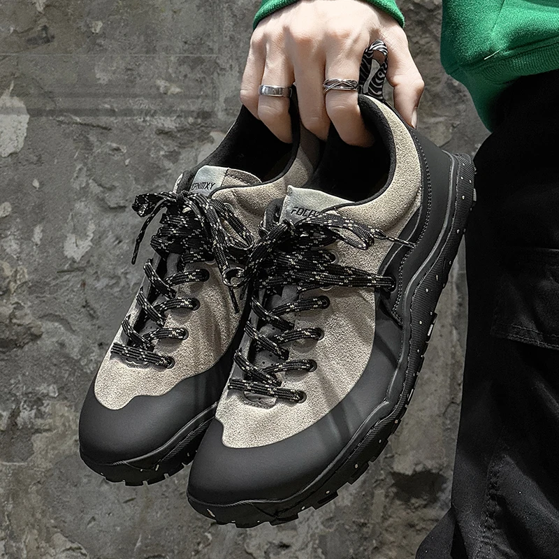 American Style Couple Mountain Shoes Flat Casual Hiking Shoes Barefoot Low Help Dequn Shoes Men Women Outdoor Leisure Shoes