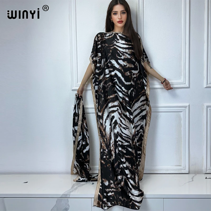 

WINYI muslim african traditional dress for woman abaya dubai luxury Kaftan evening dress Elegant Maxi Length Dress beach covers