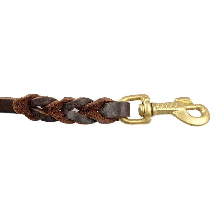 Braided Canine K9 Running Training Strap Real Leather Dog Leash for German Shepherd