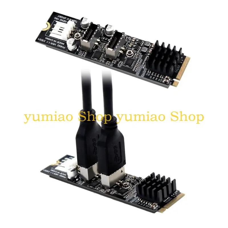 بطاقة توسيع 587B Dual -Port USB NVME PCIE إلى USB محول 10 جيجابت في الثانية ASM3142