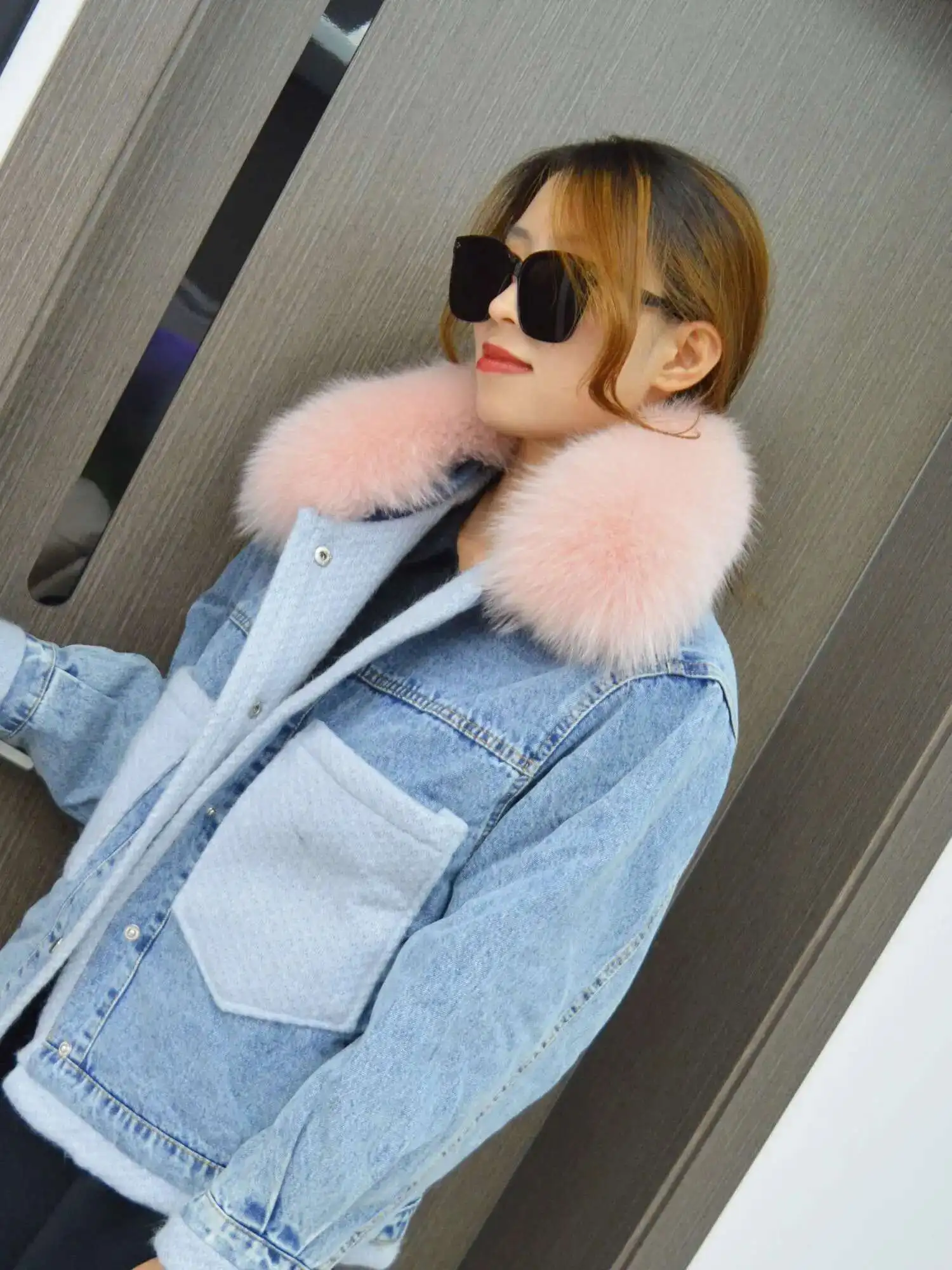 Col carré en vraie fourrure de renard unisexe, écharpe en fourrure de raton laveur pour chien, vente unique, hiver