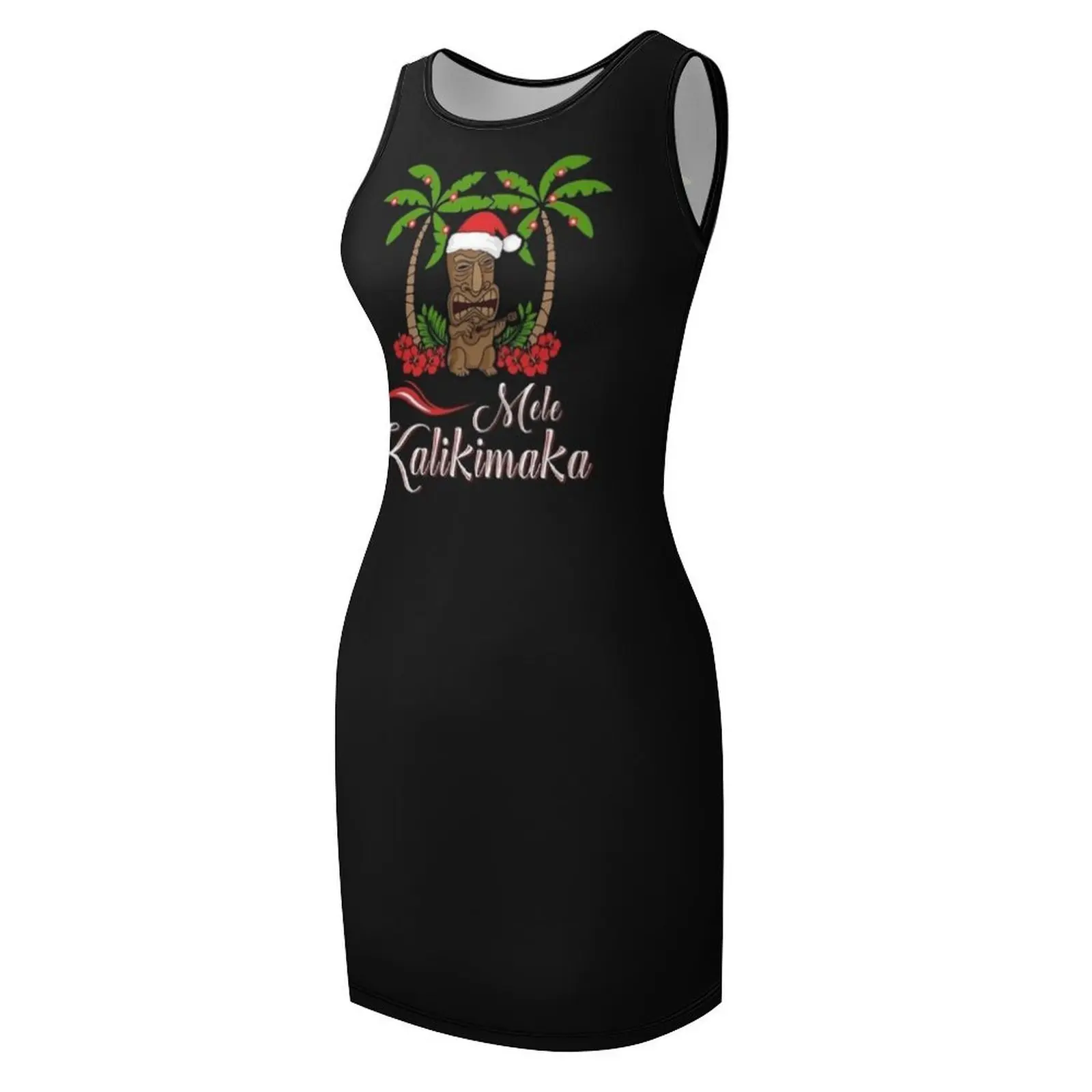 Mele Kalikimaka Tiki Santa Merry Christmas Sleeveless Sundress wedding dresses for woman Female dress - Image 4