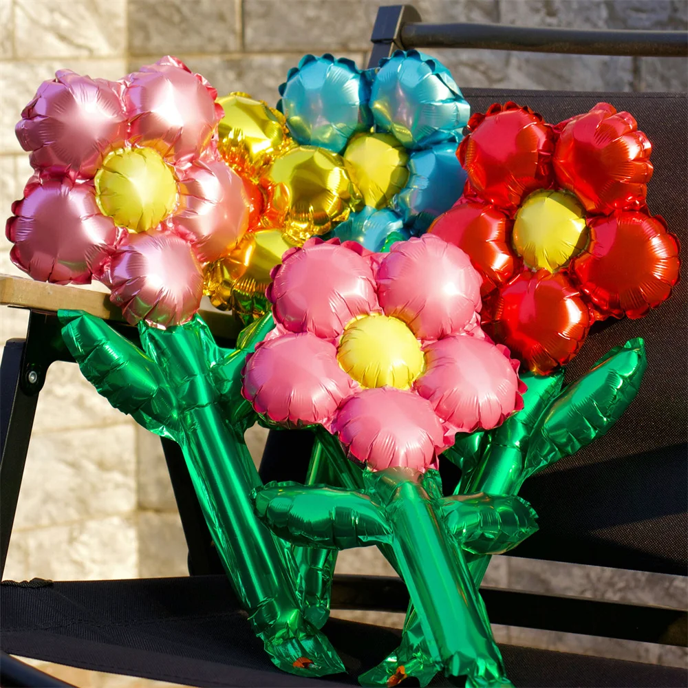 10pcs Five Petal Flower Foil Balloons Five Leaf Grass Wedding Birthday Party Baby Shower Decorations