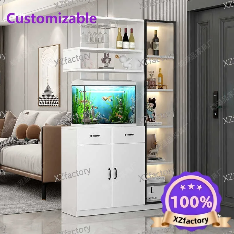 Factory Direct 2026 Top Rated Bathroom Half Wall Fish Tank Fixed Fish Pool Home Cabinet Fish Tank