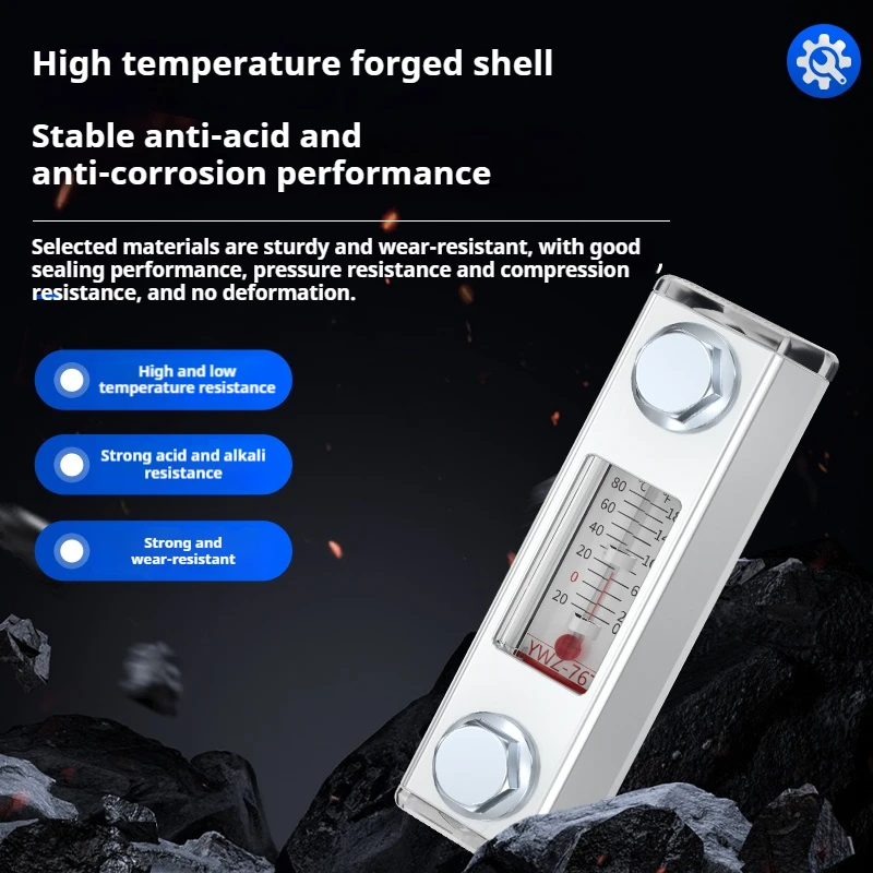 Medidor de nível de fluido do tanque hidráulico, concha de alumínio, medidor de nível de óleo, medidor de nível de água, termômetro de água padrão de óleo ywz 50t-500t