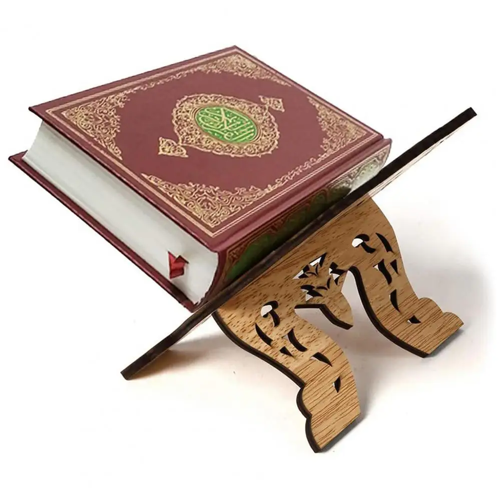 Mini Decorative Book Holder Wooden Storage Shelf Islamic Book Shelf Bible Frame Kuran Holy Book Stand Holder Shelf Home Decor