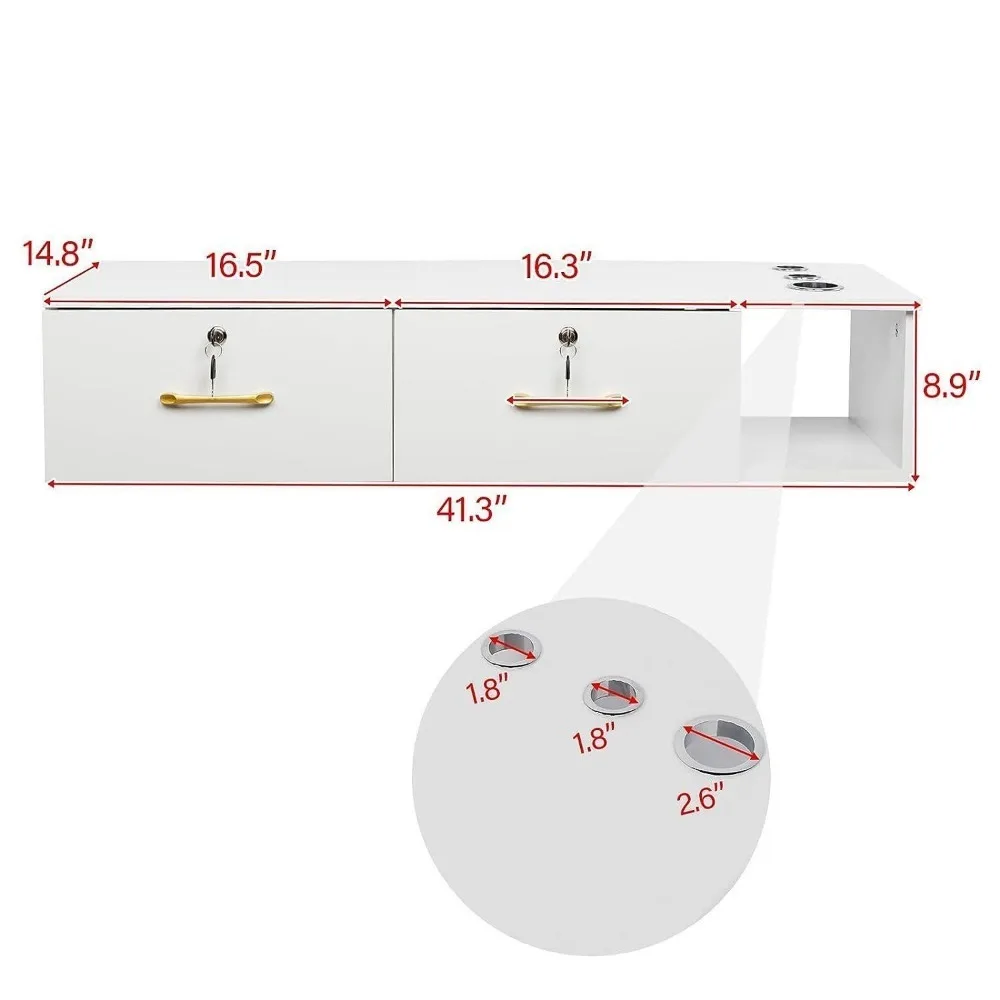 قفل جدار جبل تصفيف الشعر محطة الحلاق أدراج التخزين صالون تجميل سبا