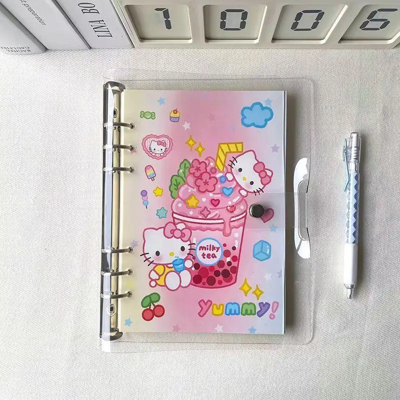 Kawaii Sanrio Notebook Kuromi Cute Cartoon Notepad Hello Kitty Loose Leaf Detachable Notebook Student A5 Hand Account Book Diary