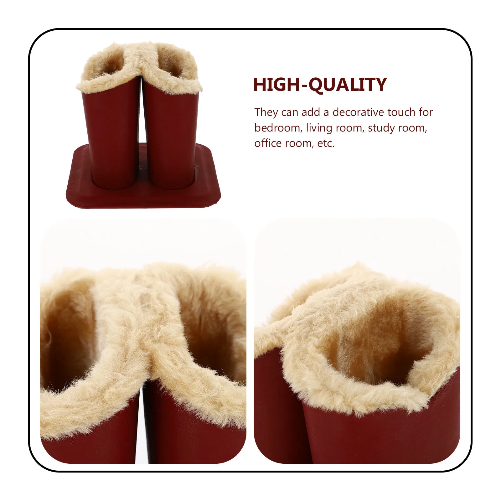 

Eyeglasses Display Stand Double Cylinder Design Lined Desktop Storage Rack For Home Office Decorative Craft