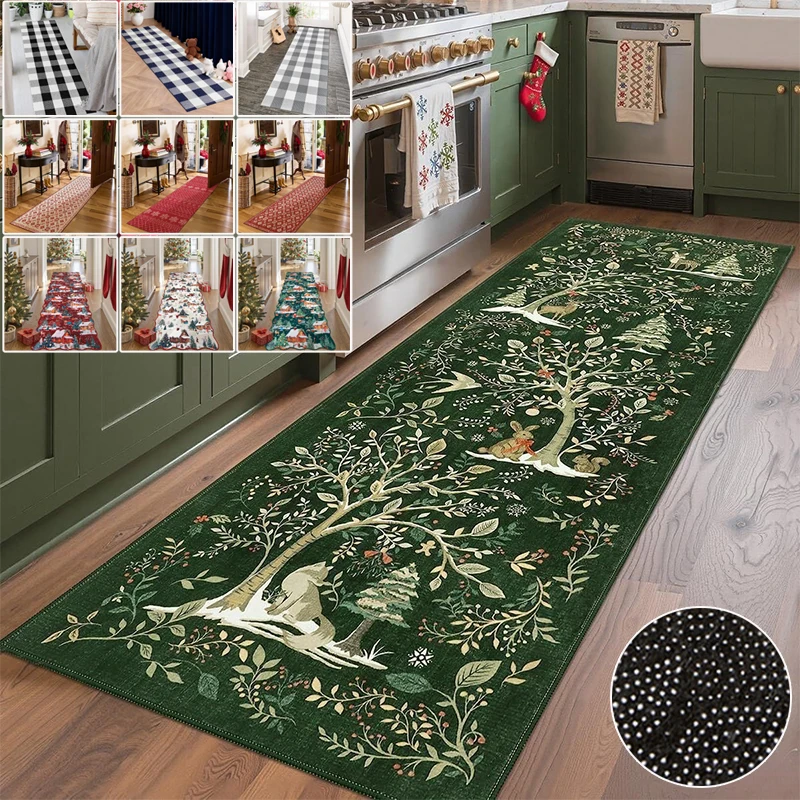 

2026 1pc New Christmas Style Carpet Crystal Velvet Non Slip Easy To Maintain Entrance Mat Home Decor Bedroom Bedside Rug 거실 카페트