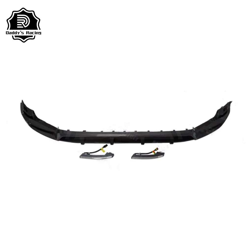 Carbon Fiber Front Bumper Lip Fit For G Class W464 G63 2018-2022 TC Style Front Lip With LED Light