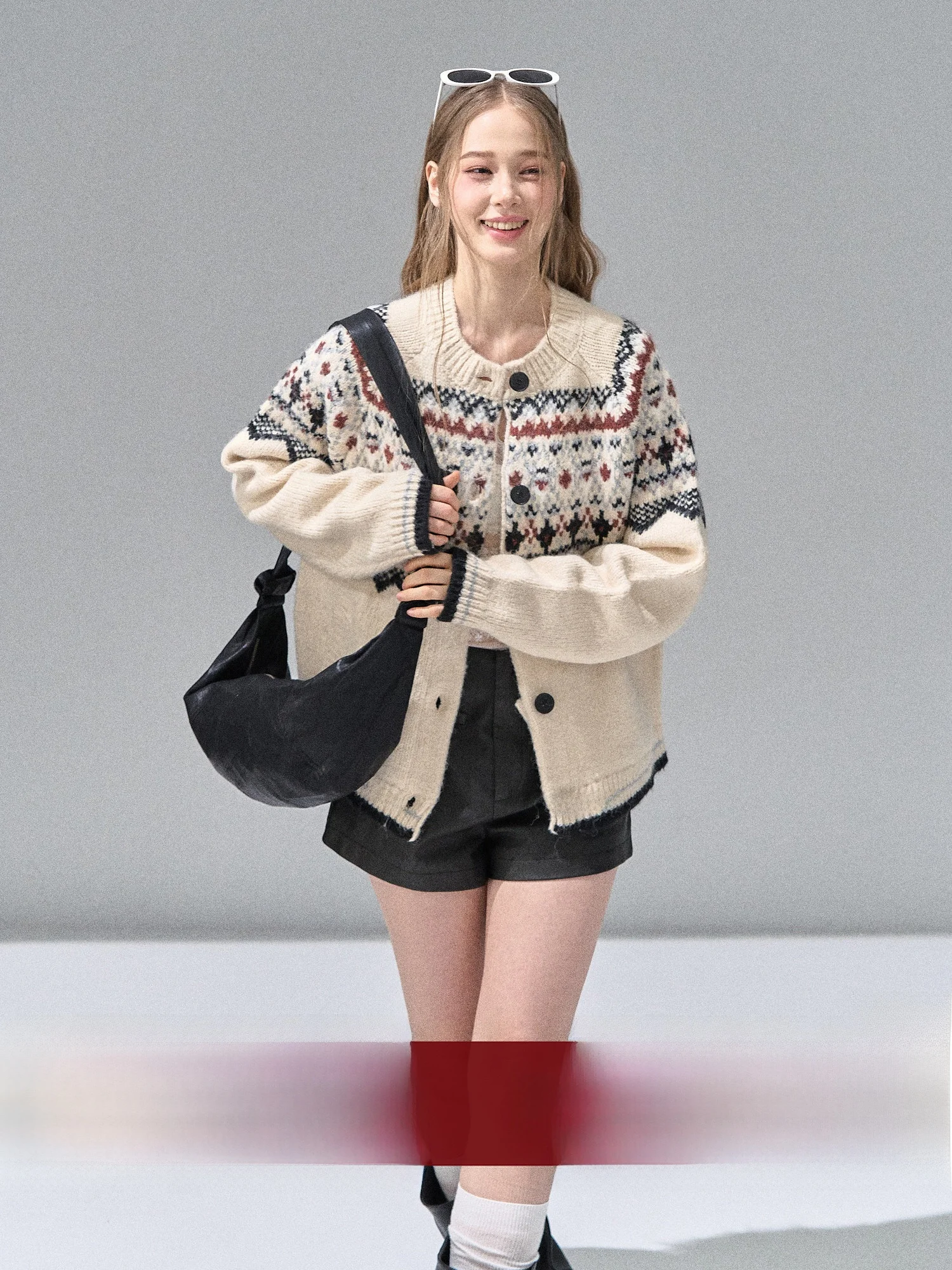 

RECOIN RC Women's Lazy High-End Fair Isle Knitted Cardigan Sweater Coat Autumn Winter New Sle Warmth Comfortable Long Sve