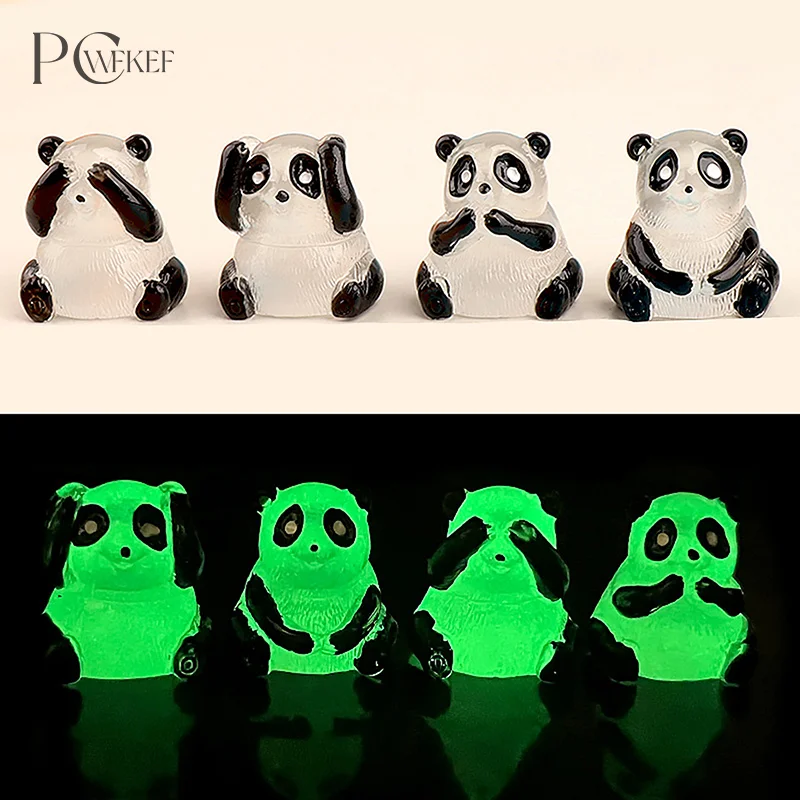 

1Pcs New Noctilucent Panda Figurine DIY Home Microlandscape Decoration Accessories Car Mounted Desktop Ornaments Children's Gift