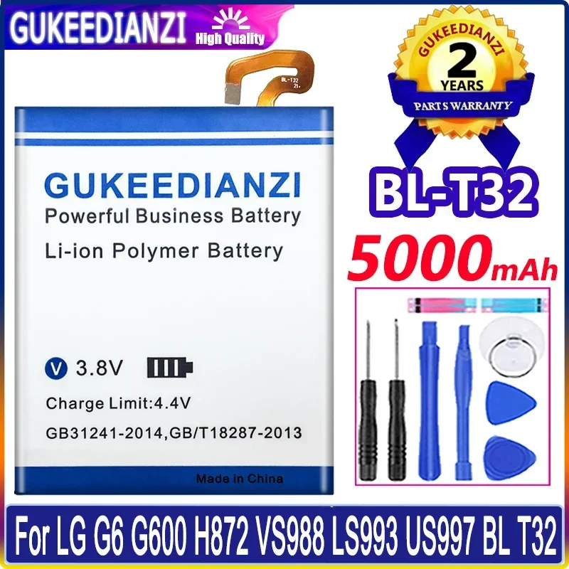 BL-T32 5000mAh Mobile Battery For LG G6 G600 H872 VS988 LS993 US997 BL T32 Lithium Polymer Accumulator Battery Batteria