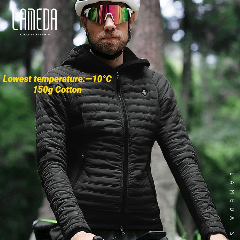 Lameda Short Padded Jacket Men's Cycling Winter Jacket For Men Windproof Jacket Warm Men's Clothing Long-sleeved Jacket