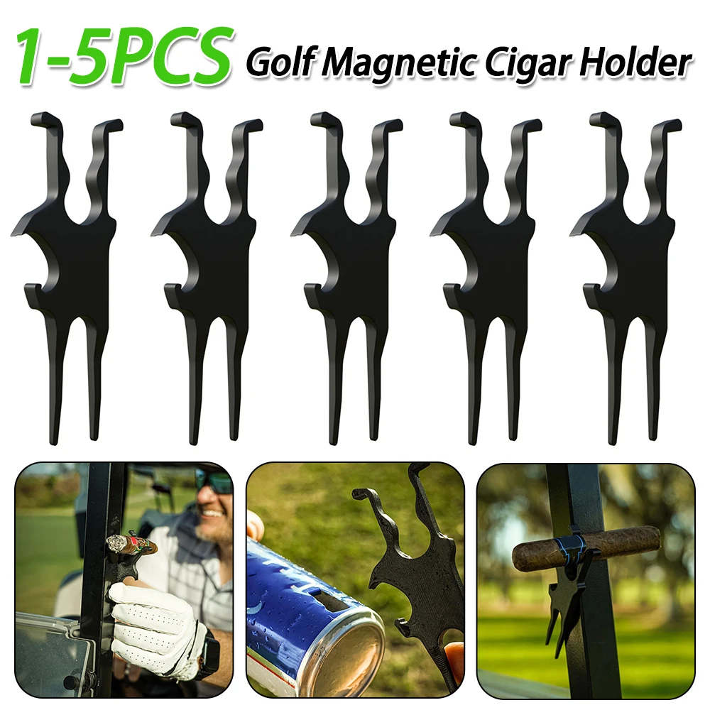 Soporte magnético para cigarros multiherramienta de Golf, escopeta de cerveza y herramienta Divot de Golf, soporte magnético para carritos de Golf, Clip para carrito de Golf, 1-5 uds.