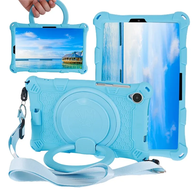 

Чехол-подставка для планшета Lenovo Tab M8 (4-го поколения) 2024 TB-301XU / M8 (4-го поколения) 2023 TB-300FU, силиконовый, с подставкой, синий