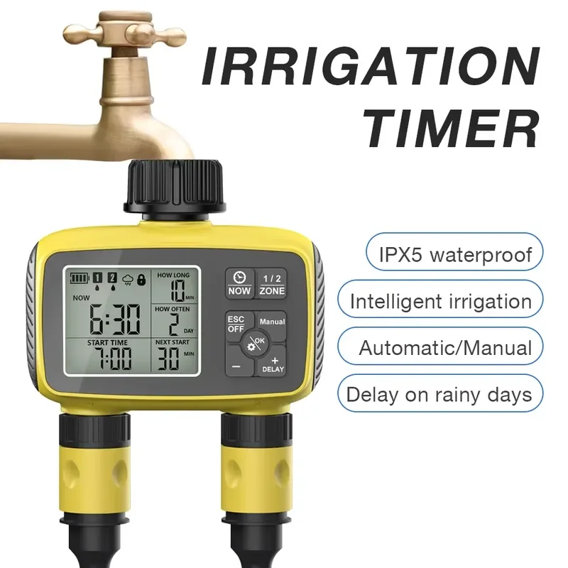 Factory Wholesale New Intelligent Digital Display Irrigator Two Channel Water Outlet Timer Garden Watering Irrigation System