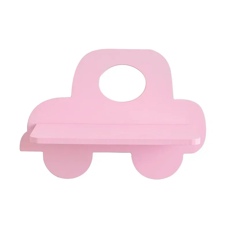 Modern Wall Shelf for Kids, Wood Hanging Holder for Baby Room, Decorative Accessories, Pink, 30cm