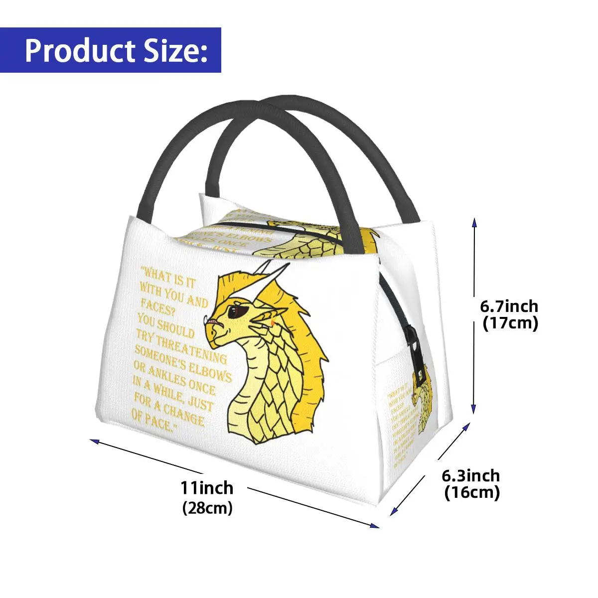 Qibli Quote Lunch Bags Insulated Bento Box Resuable Lunch Tote Picnic Bags Cooler Thermal Bag for Woman Student Work
