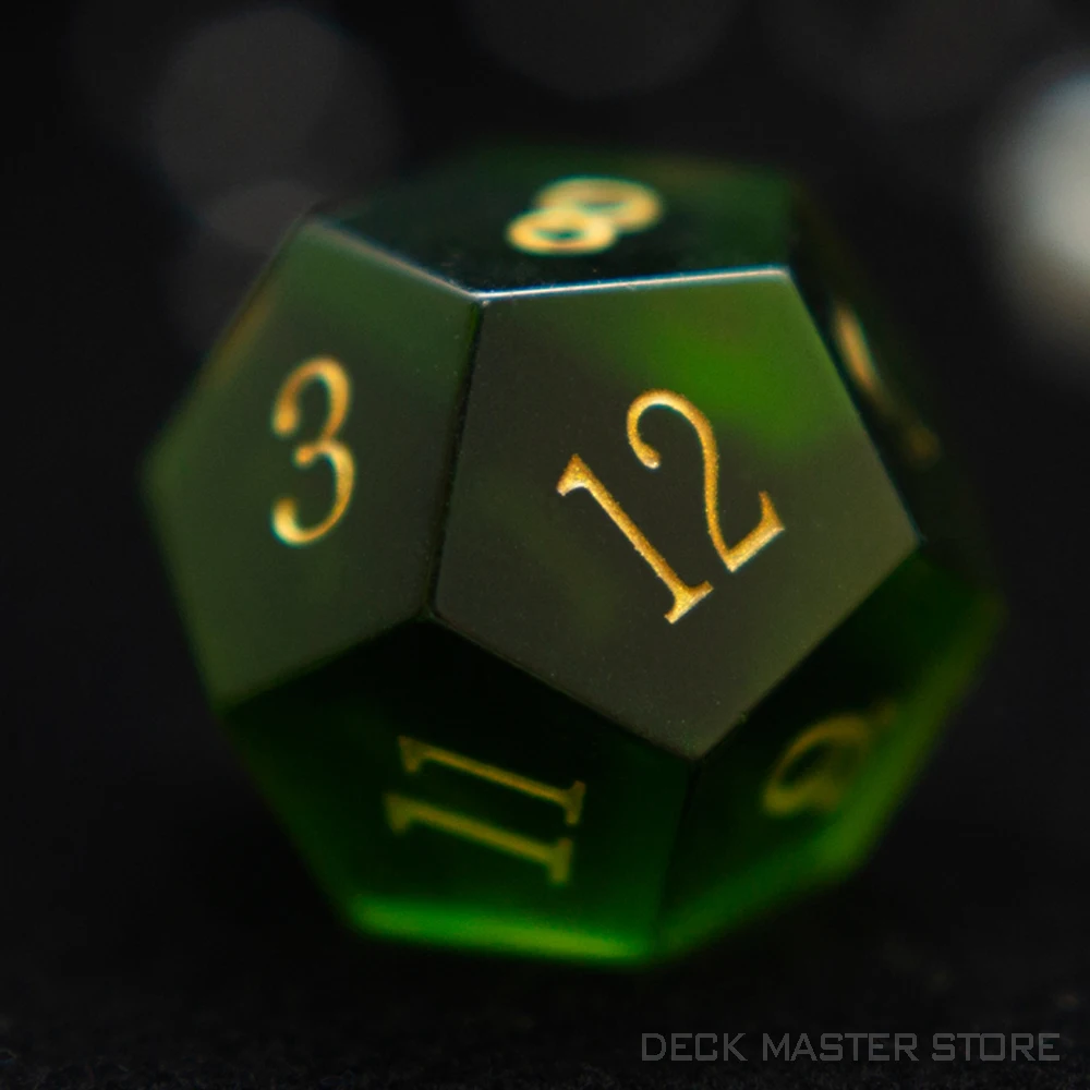 Dadi in vetro verde pietra preziosa poliedrica varie forme dadi D20 DnD digitali per dadi da tavolo D & D TRPG giochi da tavolo dadi