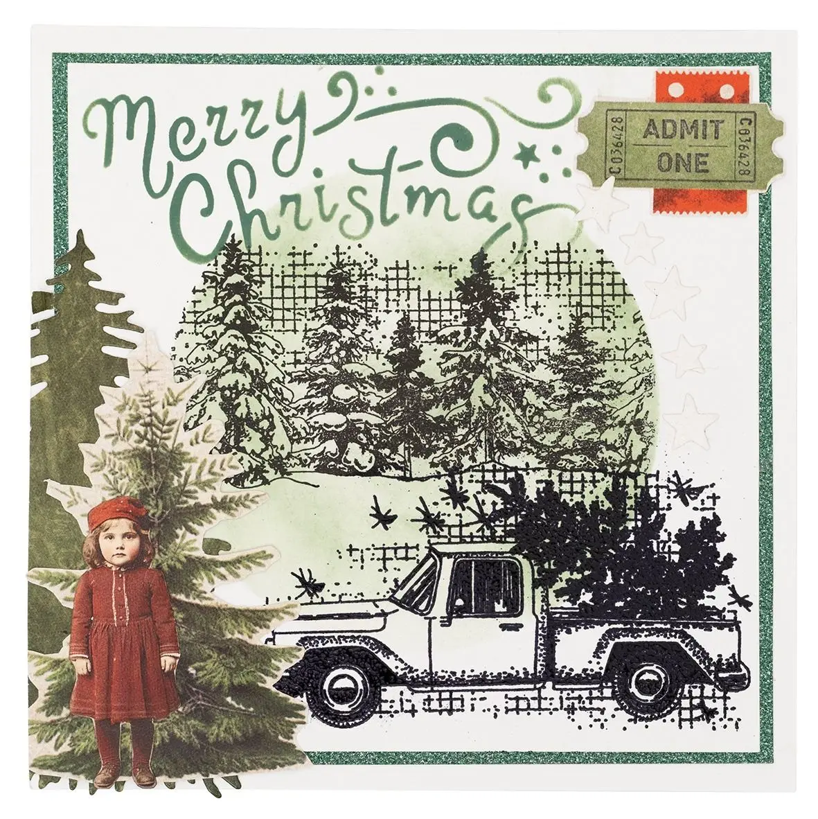 Starry background Winter Santa Toy Christmas Post Music Metal Cutting Dies Silicone Stamps Scrapbooking Stencil Photo Album