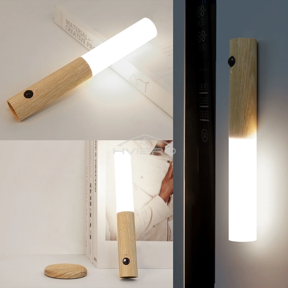 อัจฉริยะ Human Body Induction Night Light LED USB ชาร์จทางเดินตู้โคมไฟติดผนังแม่เหล็ก Home Mobile Night Lighting