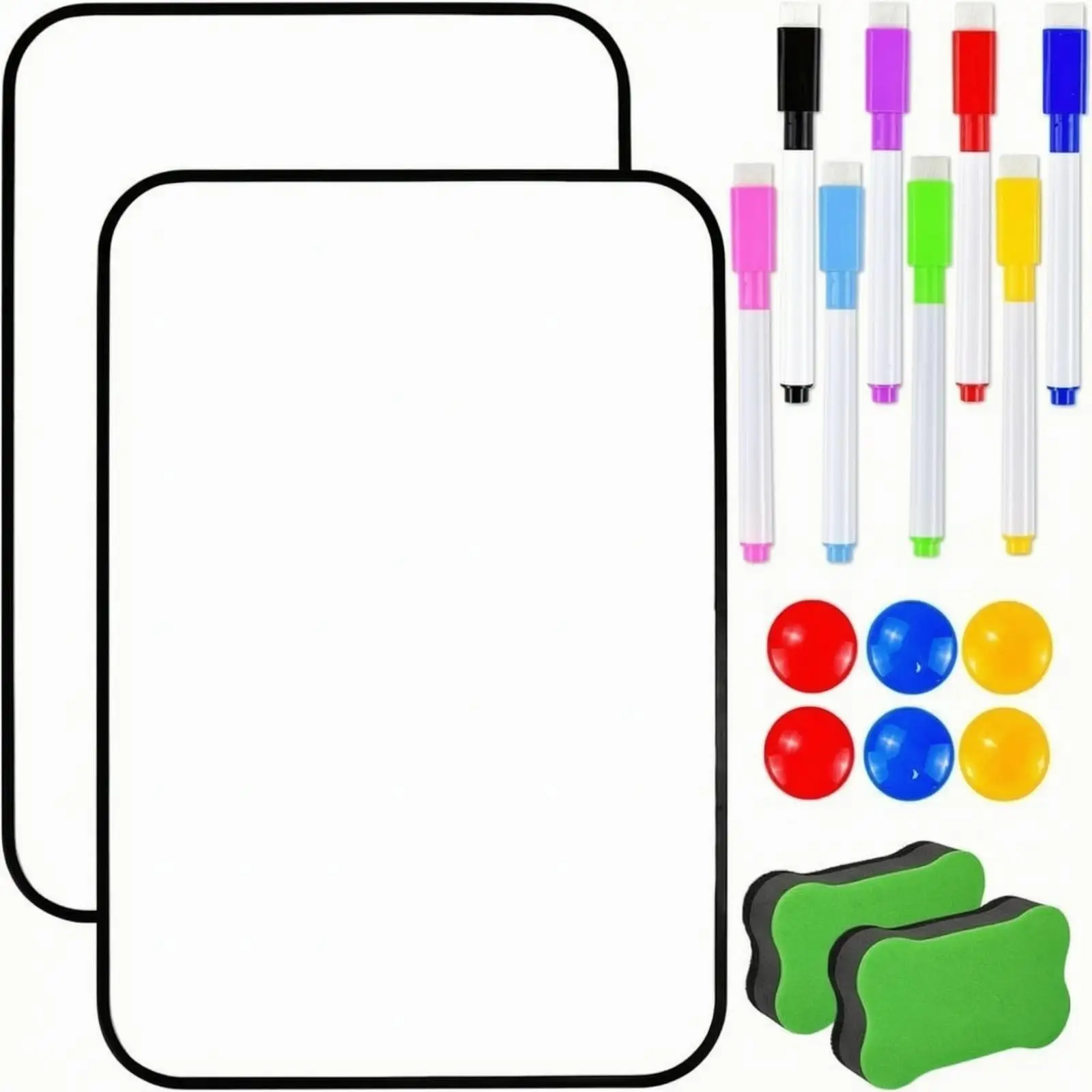 Durable Desktop Whiteboard for Kids with Metal Hinge and Eraser for Office and Home Study