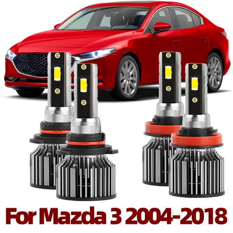 LED Headlight Bulbs 20000LM High Low Beam 12V Car Front Fog Lamps For Mazda 3 2004 2005 2006-2012 2013 2014 2015 2016 2017 2018