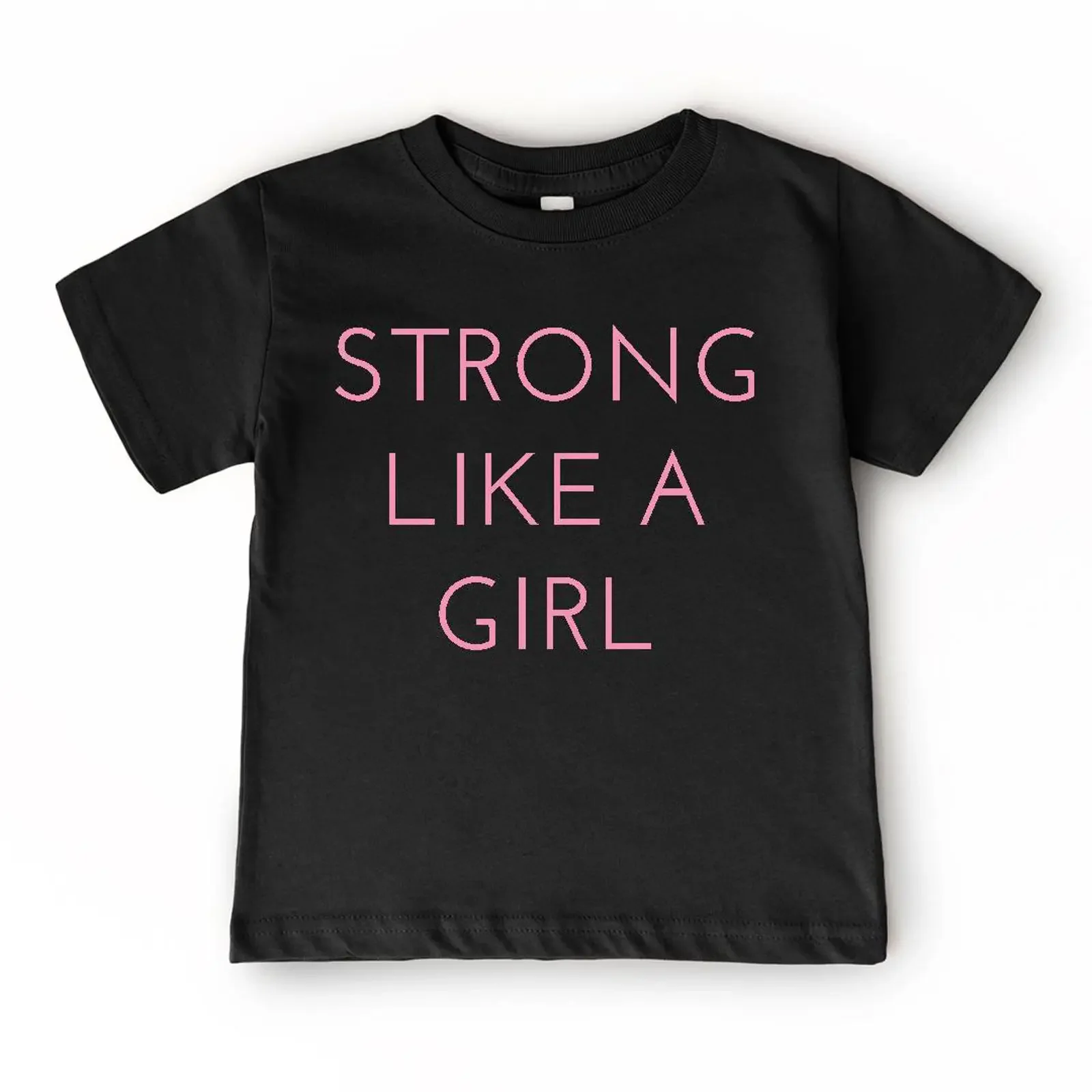 Strong Like A Girl Toddler T Shirt Girls Empowerment Positive Message Power Kids Casual Soft  vintage Washed Comfortable Unisex