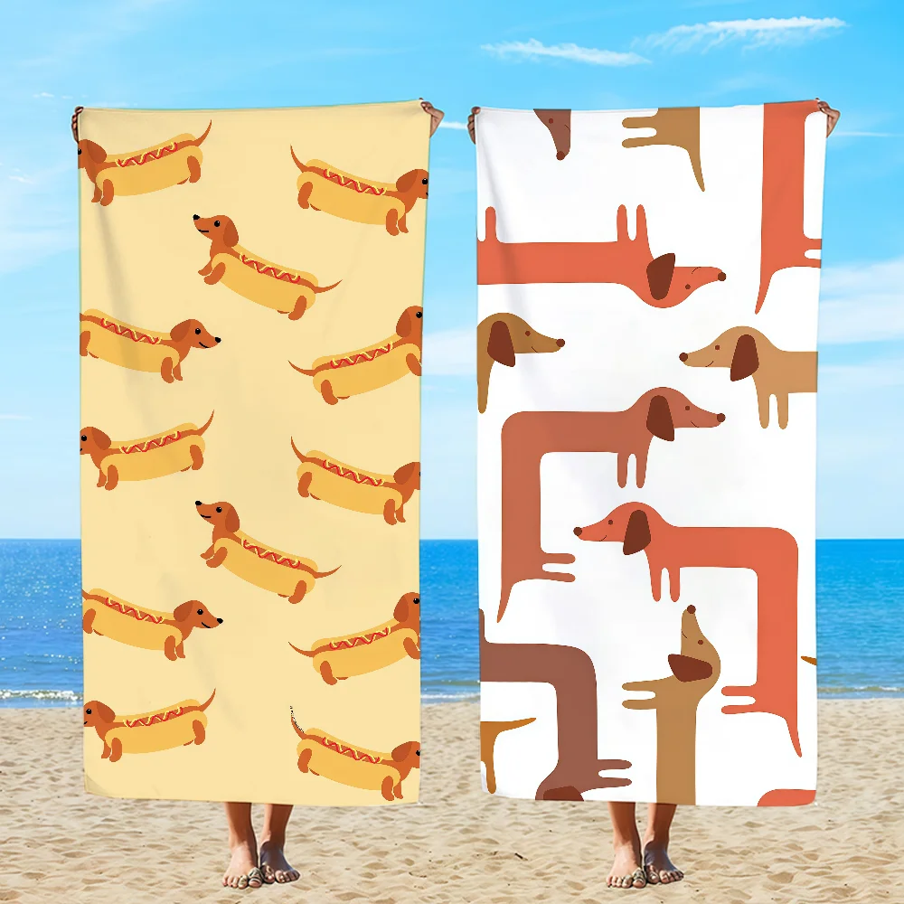 Sausage Dog D-Dachshund Cute Towel Beach Oversized Soft Ultra Absorbent Quick Drying Large Pool Travel Camping Bathroom