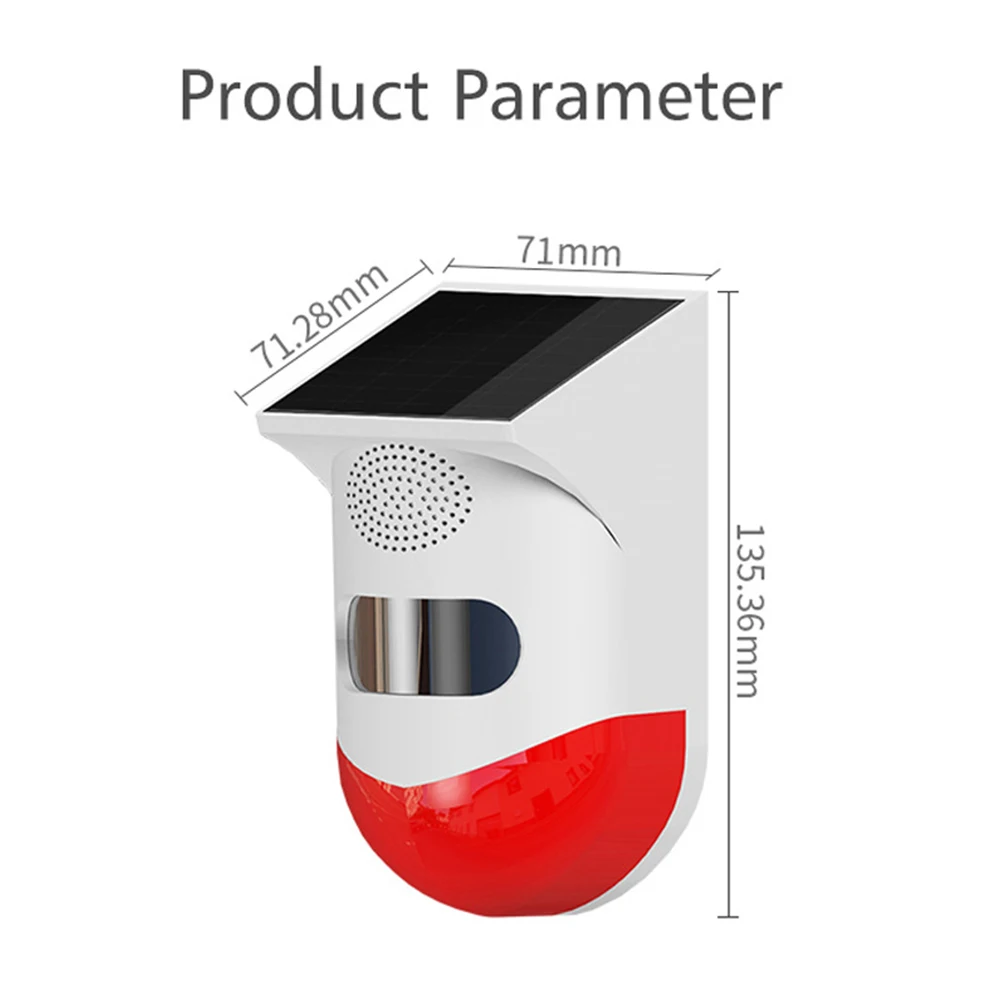 Tuya Smart WiFi Detector de Movimento Infravermelho, Solar, Exterior, PIR, Sem Fio, Estroboscópio, Sirene, Alarme de Som, Impermeável, Controle Remoto