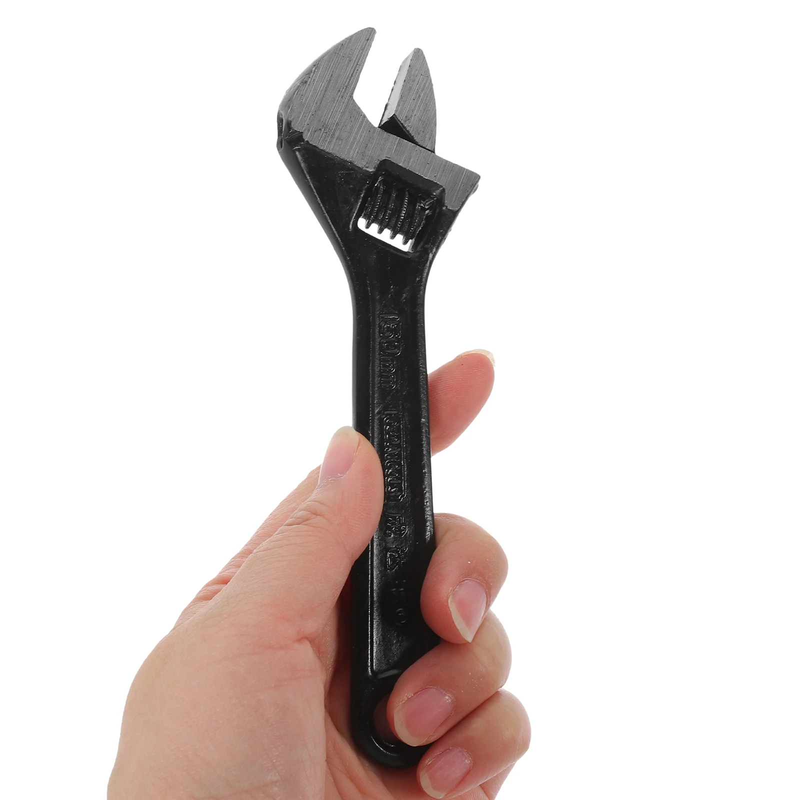 

1pc Sturdy Adjustable Wrench Large Opening Multi-Function Spanner Black Durable Anti-Slip Wear-Resistant Professional Universal