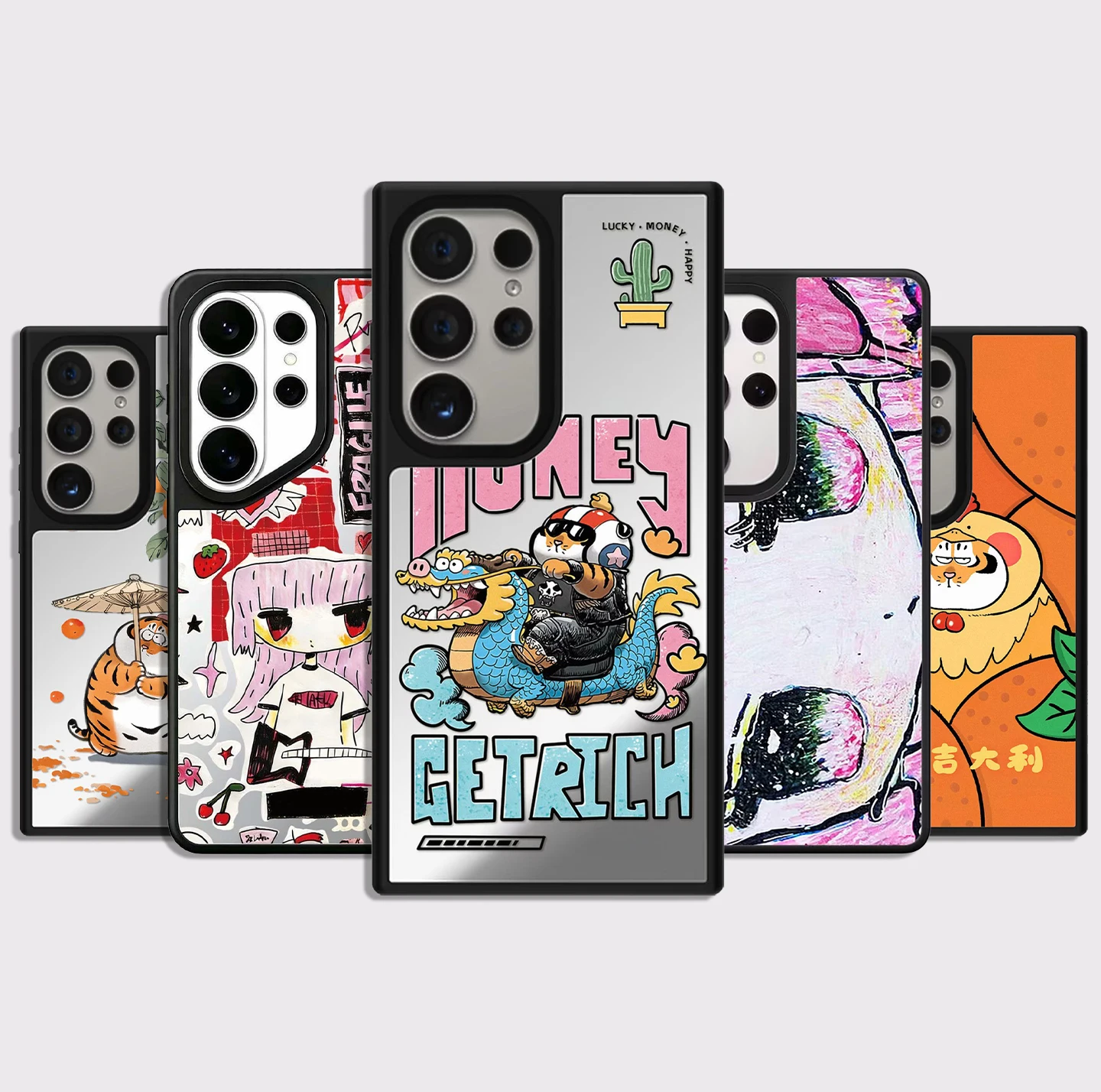 Getrich Tiger Mirror Surface Magnetic Phone Cover for Samsung Galaxy S23 S24 S25 S26 Ultra S26+ Plus Case