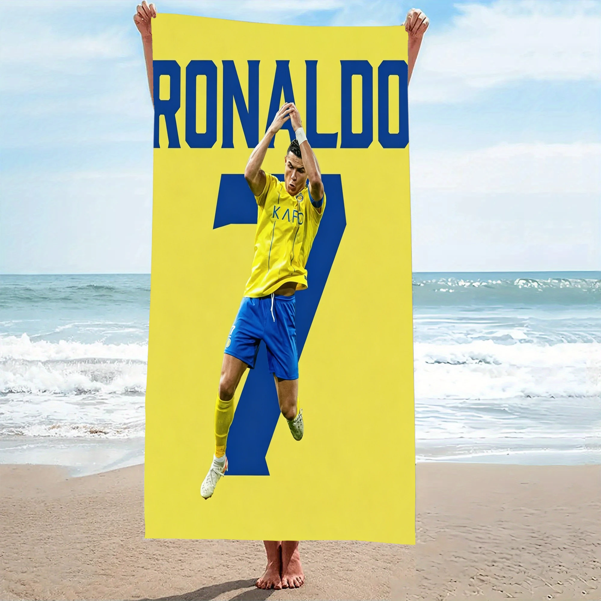1pc R-Ronaldo-o CR7 Al Nassr FC 7 Beach Towel Microfiber Soft Quick Dry Soccer Star Print Bath Towel for Fans Swimming Outdoor
