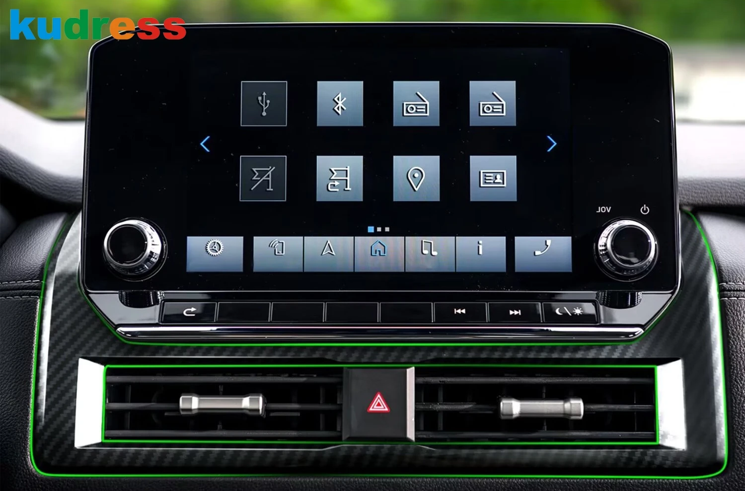 Car Center Air Condition Vent Outlet Cover Trim For Mitsubishi triton L200 2023 2024 2025 2026 Carbon Fiber Interior Accessories