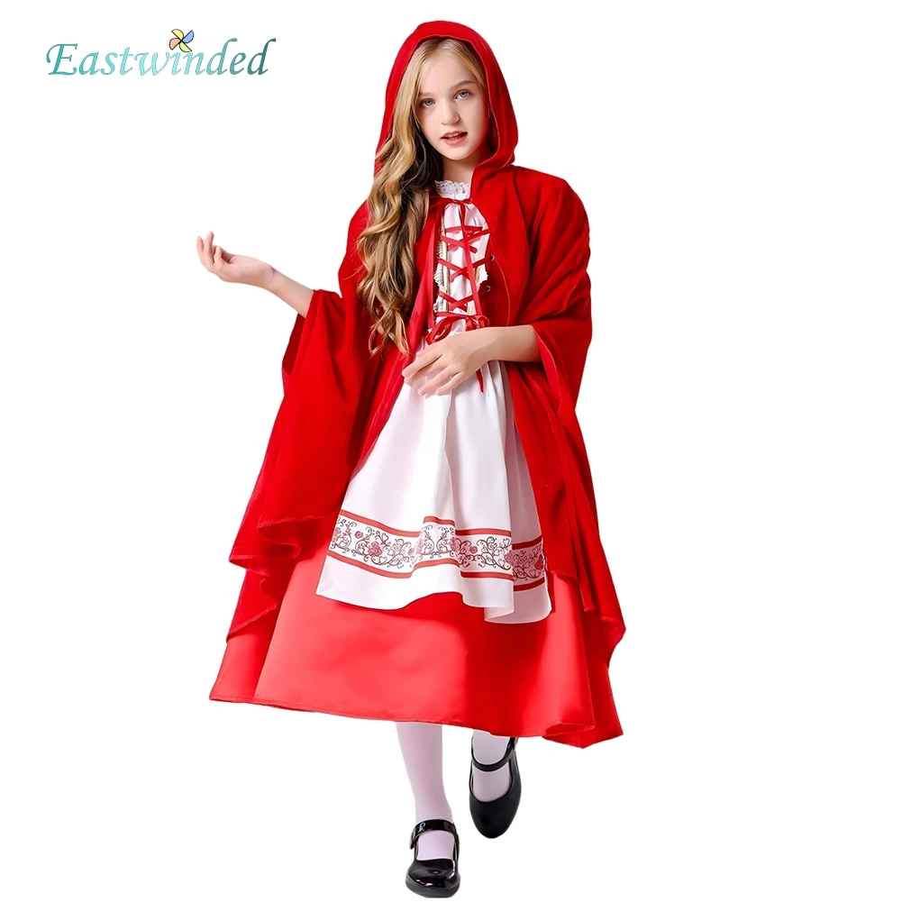 

Карнавальный костюм Красной Шапочки для девочек: платье, плащ, униформа для ролевых игр, Хэллоуина и карнавальных вечеринок